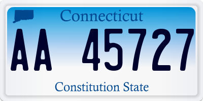 CT license plate AA45727