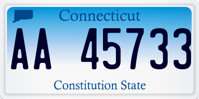 CT license plate AA45733