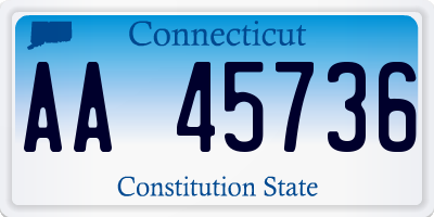 CT license plate AA45736