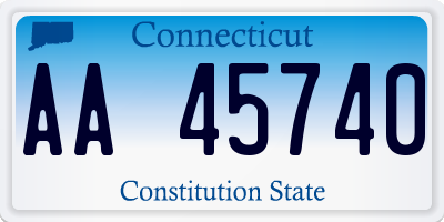 CT license plate AA45740