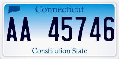 CT license plate AA45746