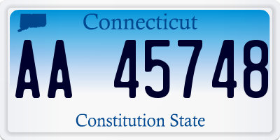 CT license plate AA45748