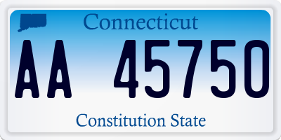 CT license plate AA45750