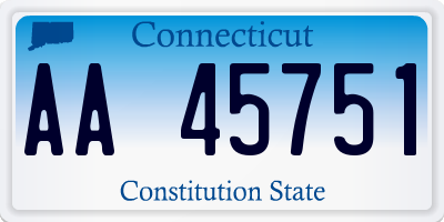 CT license plate AA45751