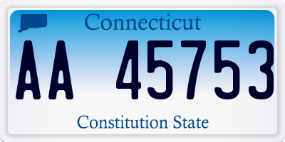 CT license plate AA45753