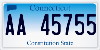 CT license plate AA45755