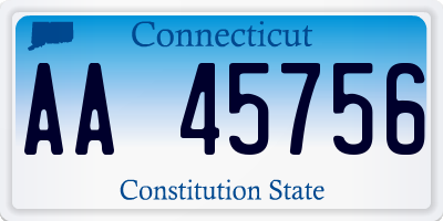 CT license plate AA45756