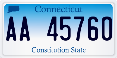 CT license plate AA45760
