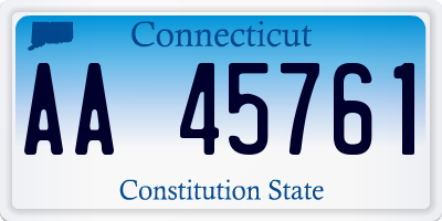 CT license plate AA45761