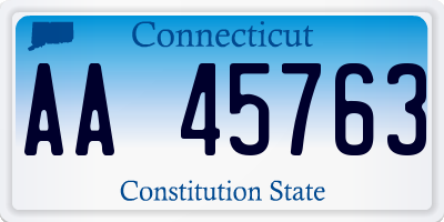 CT license plate AA45763