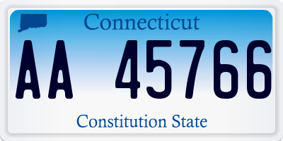 CT license plate AA45766