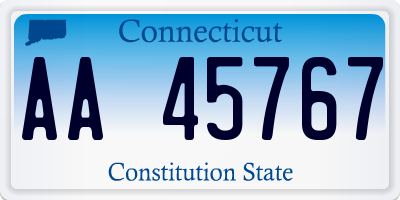 CT license plate AA45767