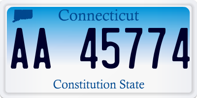 CT license plate AA45774