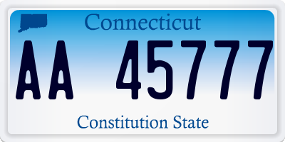 CT license plate AA45777