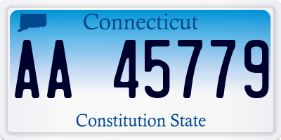 CT license plate AA45779