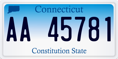 CT license plate AA45781
