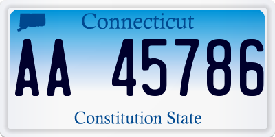 CT license plate AA45786