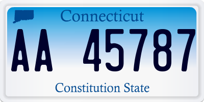 CT license plate AA45787
