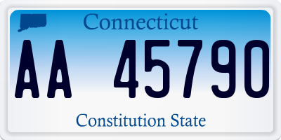 CT license plate AA45790