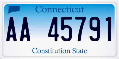 CT license plate AA45791