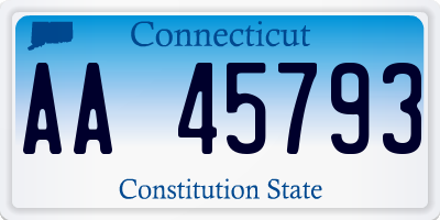 CT license plate AA45793