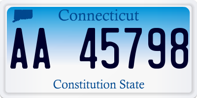 CT license plate AA45798
