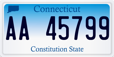 CT license plate AA45799