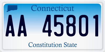 CT license plate AA45801