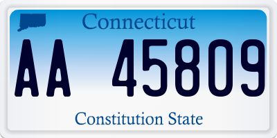 CT license plate AA45809