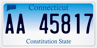 CT license plate AA45817