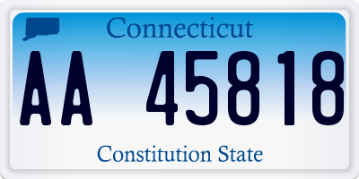 CT license plate AA45818