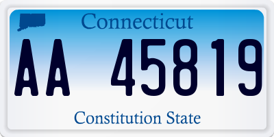 CT license plate AA45819