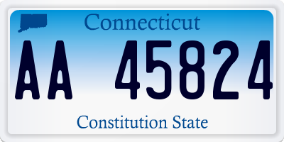 CT license plate AA45824