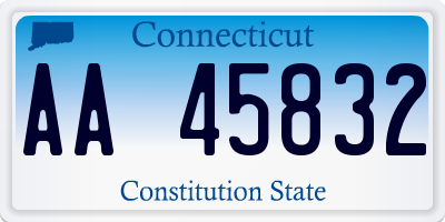 CT license plate AA45832