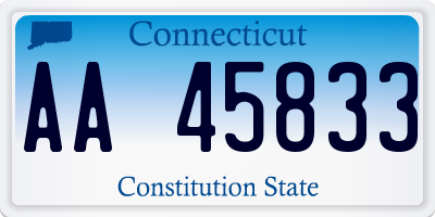 CT license plate AA45833