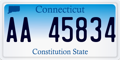 CT license plate AA45834