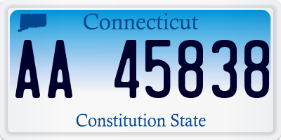 CT license plate AA45838