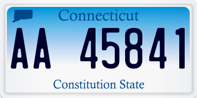 CT license plate AA45841