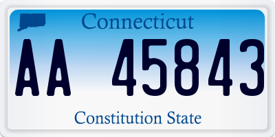 CT license plate AA45843
