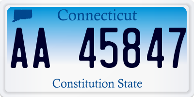 CT license plate AA45847