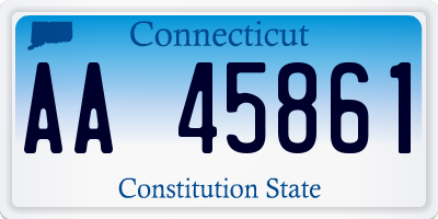 CT license plate AA45861