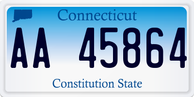 CT license plate AA45864