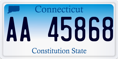 CT license plate AA45868