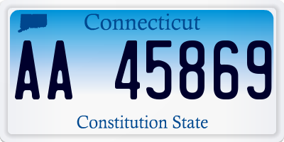 CT license plate AA45869