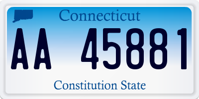 CT license plate AA45881