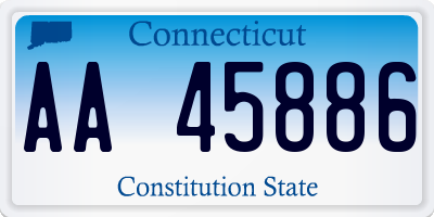 CT license plate AA45886