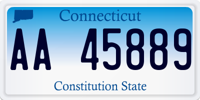 CT license plate AA45889