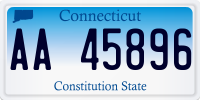 CT license plate AA45896