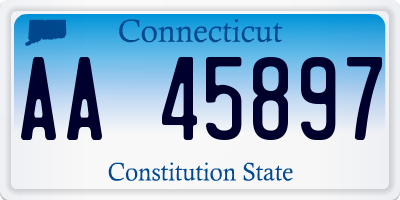 CT license plate AA45897