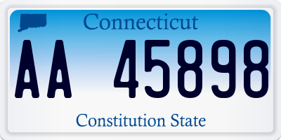 CT license plate AA45898